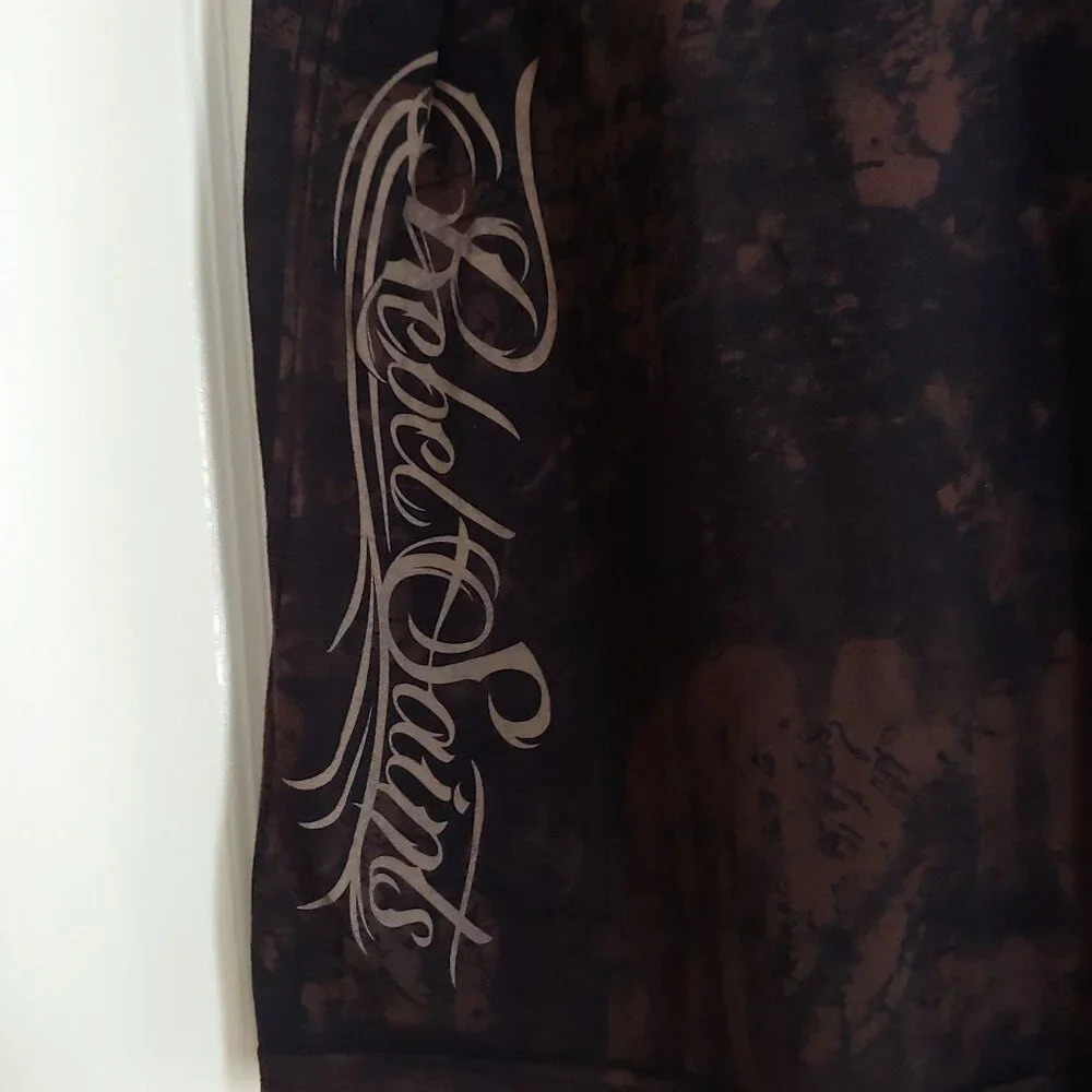 Saints By Affliction Garage Tattoo Grunge Biker Cross Angel Wings Men T-Shirt L - Picture 8 of 12